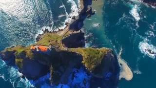 Aerial view of San Juan de Gaztelugatxe, Spain (4k UHD)