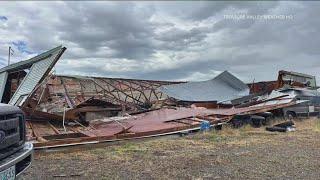 Severe storm rips through Nyssa, Idaho, causing damage to property