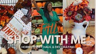 FALL SHOP WITH ME & HAUL | HOBBY LOBBY, HOMEGOODS, MARSHALLS, DECORATE WITH ME