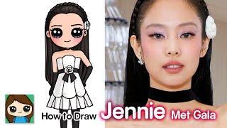 How to Draw Jennie BlackPink | Met Gala