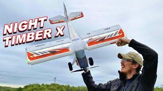 RC Smart Plane E-flite Night Timber X - 1.2M STOL 3D Airplane w/ LED Lights! - TheRcSaylors