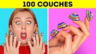 DÉFI DES 100 COUCHES!100 Couches de Maquillage! Superpose + de 100 Couches avec 123 GO!CHALLENGE