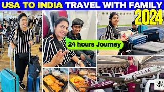 ️ 2024 அமெரிக்கா to இந்தியா Flight Travel | Full Flight Journey | Qatar Airways | USA Tamil VLOG