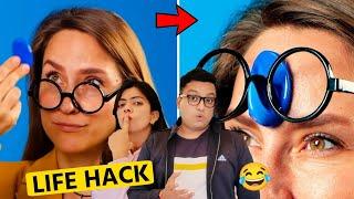 TRYING Funny LIFE HACKS by 5 Minute Crafts