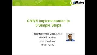 Getting Started with CMMS