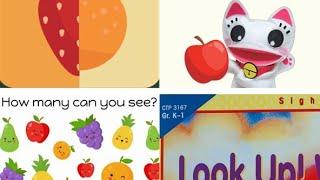 요요영어책/fruit/+워크시트/+유아책소개/learn to read/look up! what can you see?