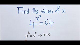 Algebra Equation || Find the value of x (4^{x^2})=64 ||#American Algebra