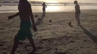 Venice beach soccer game. Goalie kick ️