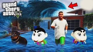 GTA 5: Shinchan And Pinchan Surviving TSunami|Franklin Save Life