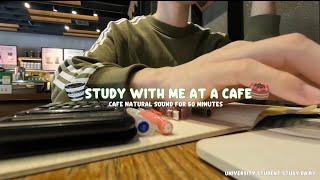 50分鐘我陪你讀書/study with me at a cafe for 50 minute ️/cafe sound/ natural sound/ uni student‍️