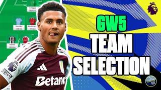 FPL GW5 Team Selection | Fantasy Premier League Tips 24/25