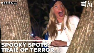 News anchors walk through the Trail of Terror