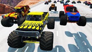 Monster Truck Racing Crashes & Destruction