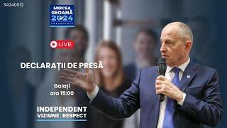 Live de la Galați. Declarații de presă.