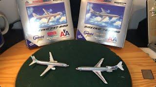 Gemini jets comparison: American 737-800 and 727-200.