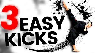 TAEKWONDO KICKS FOR BEGINNERS | 3 Easy Kicks ANYONE Can Do