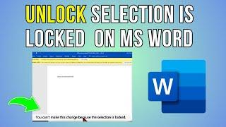 How To Unlock Selection In MS Word