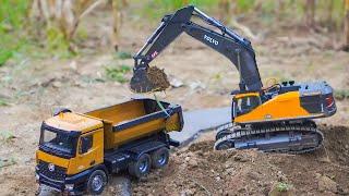 Volvo RC Excavator Huina 1593 & Huina Truck 1573 (1/14 RC Scale) – Dig and Dump Soil