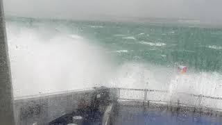 Dover to Calais ferry in very rough seas; high waves and big swell!