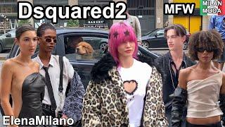 Dsquared Fashion guests, street style, models Milan Fashion Week 14/06/24  #italy #milan #mfw