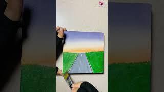 Easy Acrylic Scenery Painting on canvas | Sehar Artology