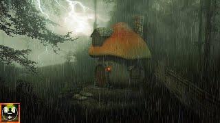 Thunderstorm Sounds in a Mystical Forest with Rain, Rolling Thunder and Owl Noises for Deep Sleeping