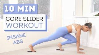 10 min INSANE CORE SLIDER WORKOUT | At Home | Toned Abs