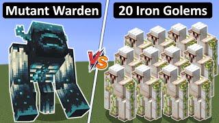 Mutant Warden vs 20 Iron Golems - Iron Golem vs Mutant Warden