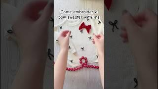 Hand-Embroidered Bow Sweaters for Kids #embroidery