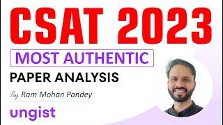 CSAT 2023 Solved Paper | CSAT 2023 Paper Analysis by Ram Mohan Pandey | CSAT 2023 Solutions | UNGIST