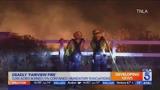 Fairview Fire burns overnight, grows to 5,000 acres