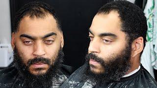 MUST SEE CAN I FIX MY CLIENT HAIR FROM THINNING! / FADED BEARD/ HAIRCUT TUTORIAL