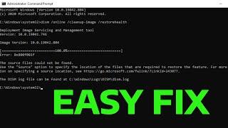 How To Fix The Source Files Could Not Be Found DISM Scan Stuck at 62.3% in Windows