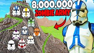 Can All CLONE LEGIONS Hold MOUNTAIN FORTRESS vs 8,000,000 ZOMBIE ARMY?! - UEBS 2: Star Wars Mod