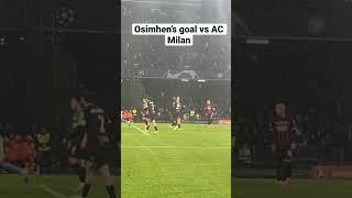 Pitchside view of #VictorOsimehn’s goal versus #ACMilan #championsleague