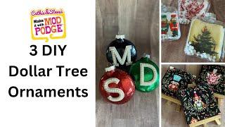 3 Dollar Tree DIY Christmas Ornaments to Craft with Mod Podge Christmas