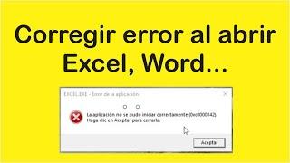 Corregir error la aplicación no se pudo iniciar correctamente (0x0000142)