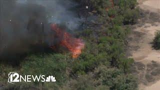 Brush fire burning on Gila River Indian Reservation