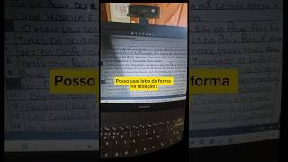 POSSO USAR LETRA DE FORMA NA REDAÇÃO? #letradeforma #redação