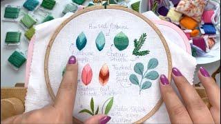 3 Ways to Embroider a Fishbone Stitch  Leaf Embroidery Tutorial for Beginners  Leaves Sampler Page