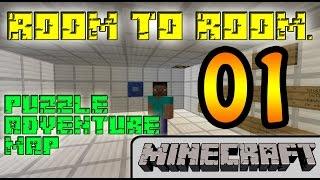 01 Minecraft. Room to Room. Puzzle Adventure map. Let's play. Tour.