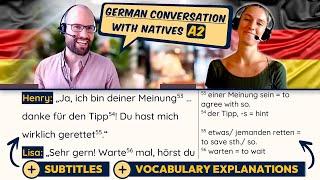 German Conversation A2 with Native Speakers  | IMPROVE Your Listening + Reading Comprehension!