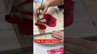 How to paint roses in acrylics (EASY TUTORIAL) #acrylicpainting #acrylictechniques #art