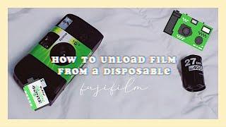 HOW TO UNLOAD FILM FROM A DISPOSABLE CAMERA // FUJIFILM