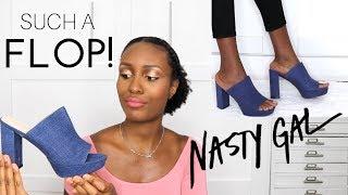 SIZE 10 SHOE STRUGGLES! | BIG Nasty Gal Shoe Haul