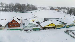 Life of a large, friendly Tatar family in the village.  Winter day in Russia.