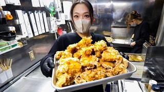 Beautiful Mom of Three Makes a 1kg Bento! A Day at a Fried Chicken Shop with Her Childhood Friend!