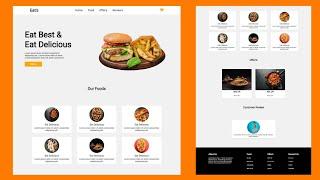 Food/Restaurant Website Using HTML CSS and JavaScript in Hindi | Food Website Using HTML and CSS