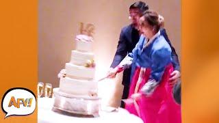 There Goes the CAKE! Let's Hope This Groom Has a Broom!  | Top Funny Wedding Fails | AFV 2022