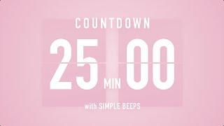 25 Min Countdown Flip Clock Timer / Simple Beeps 